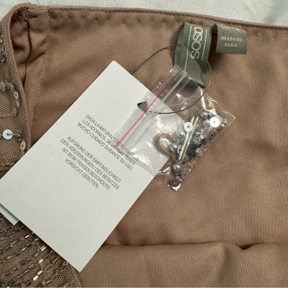 ASOS DESIGN Women’s Embellished Sequins Festival Beaded Fringe Mini Skirt Size 6 - Picture 7 of 11